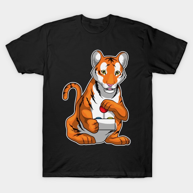 Tiger Gamer Controller T-Shirt by Markus Schnabel